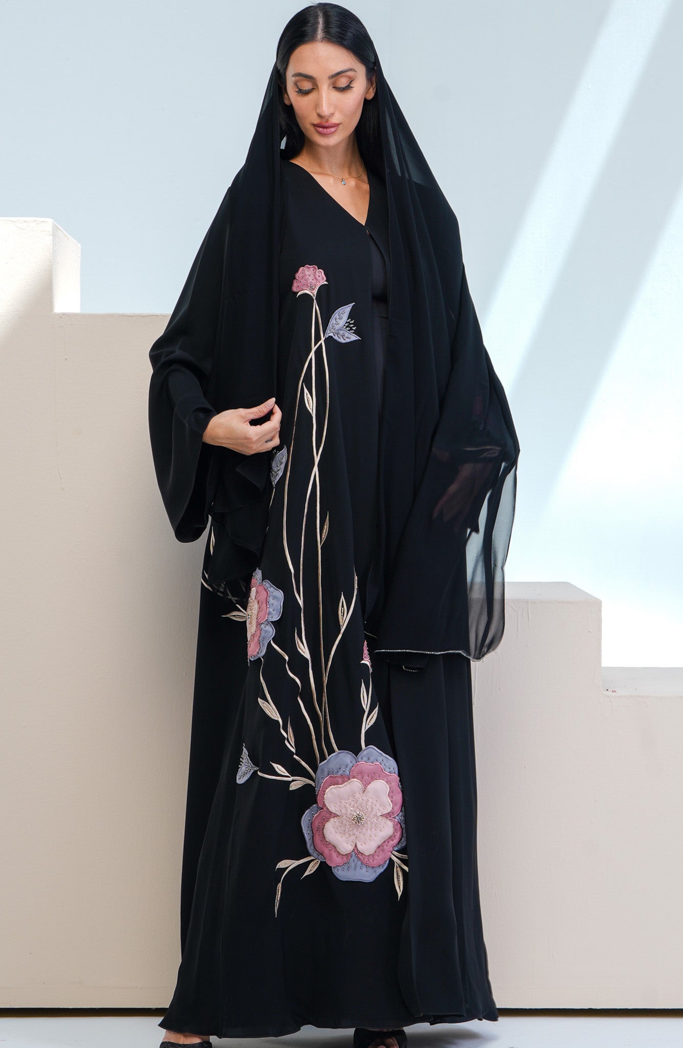 Shomoukh Abaya SS29809-5 - Black