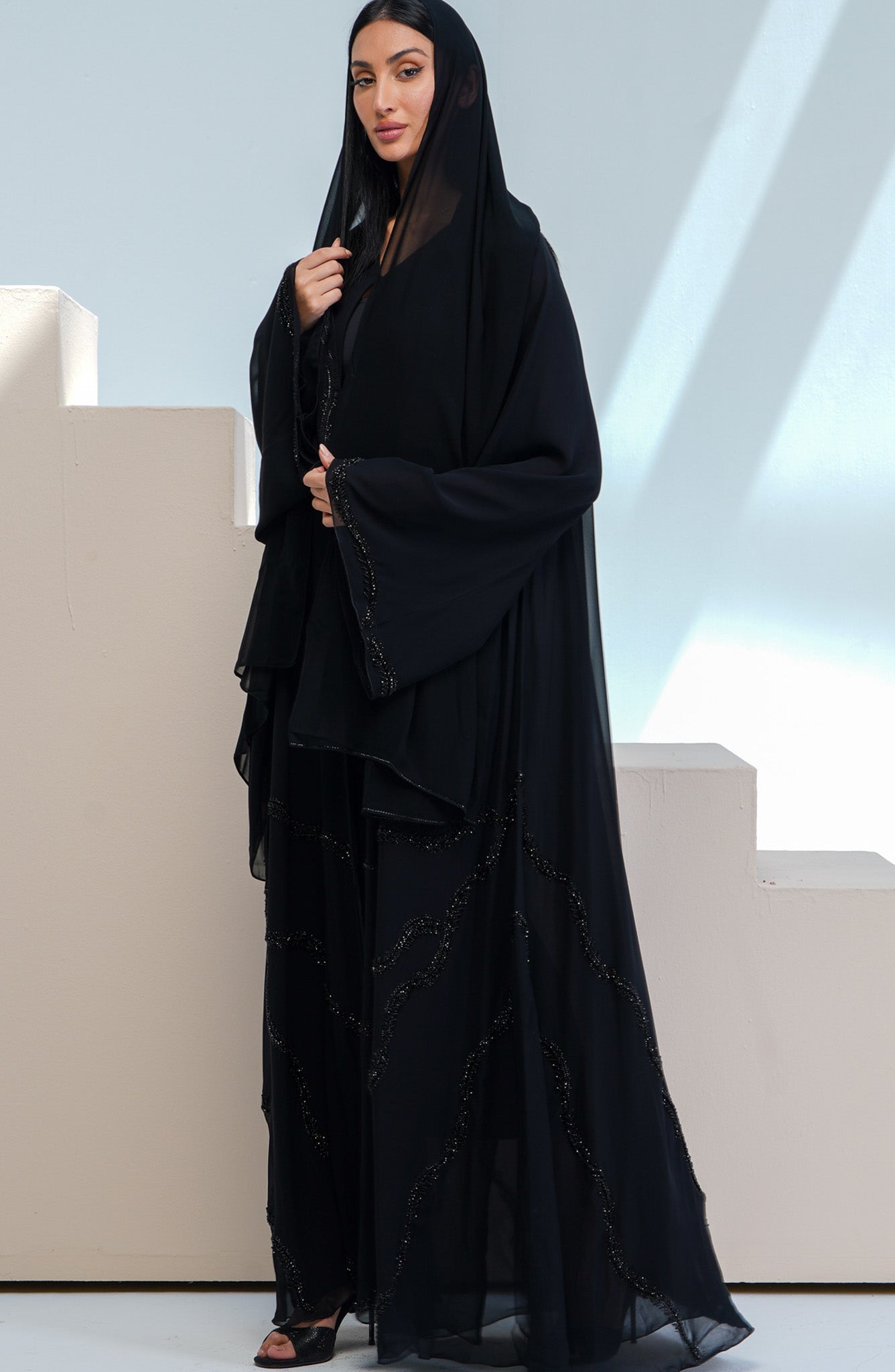 Shomoukh Abaya SS29609-34 - Black