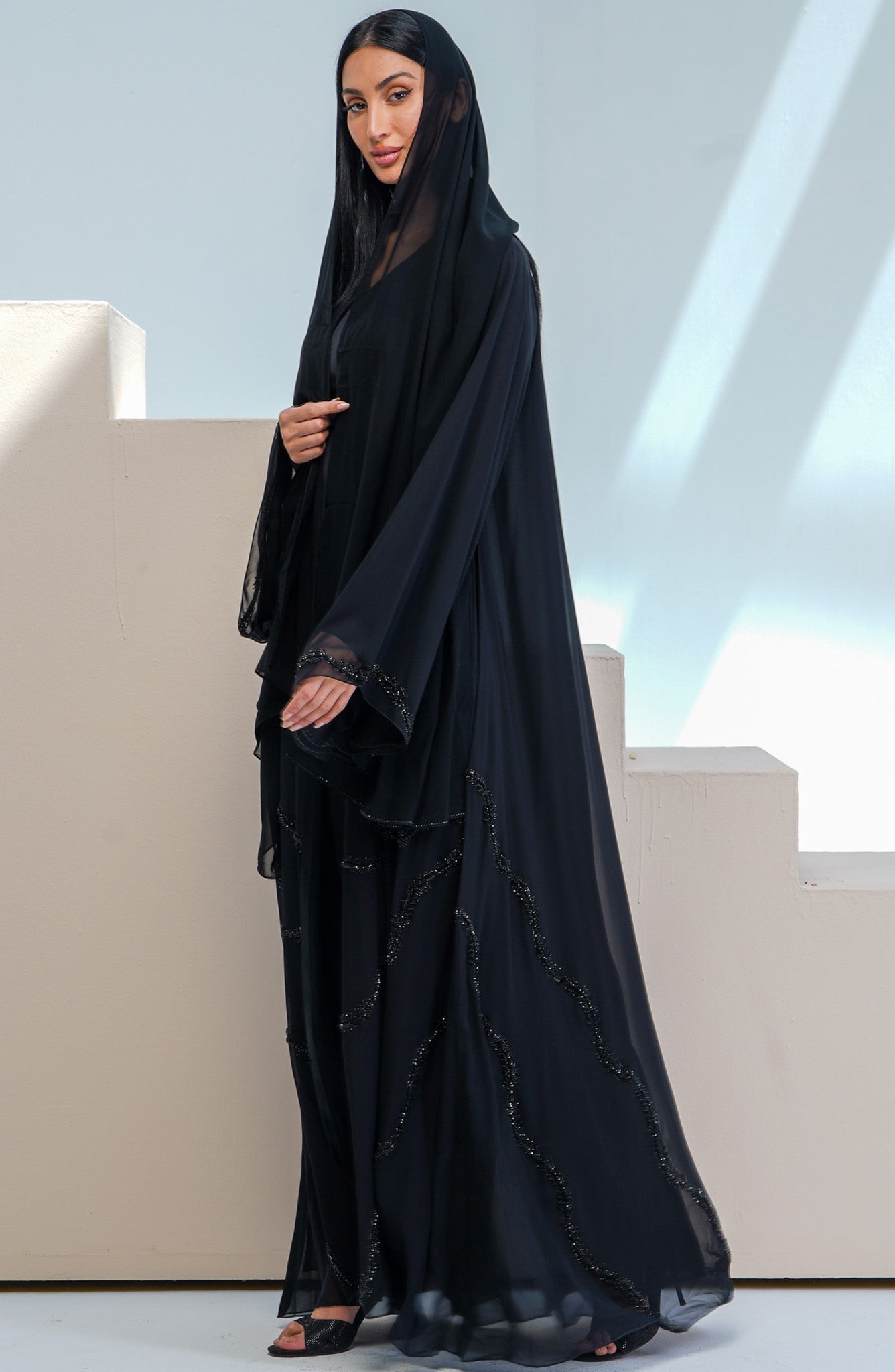 Shomoukh Abaya SS29609-34 - Black