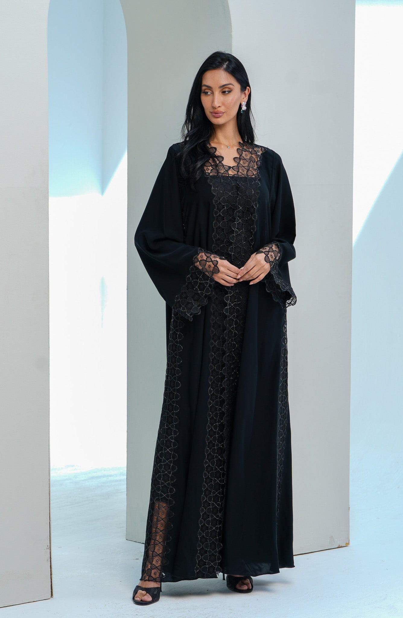 Shomoukh Abaya SS39009-18 - Black