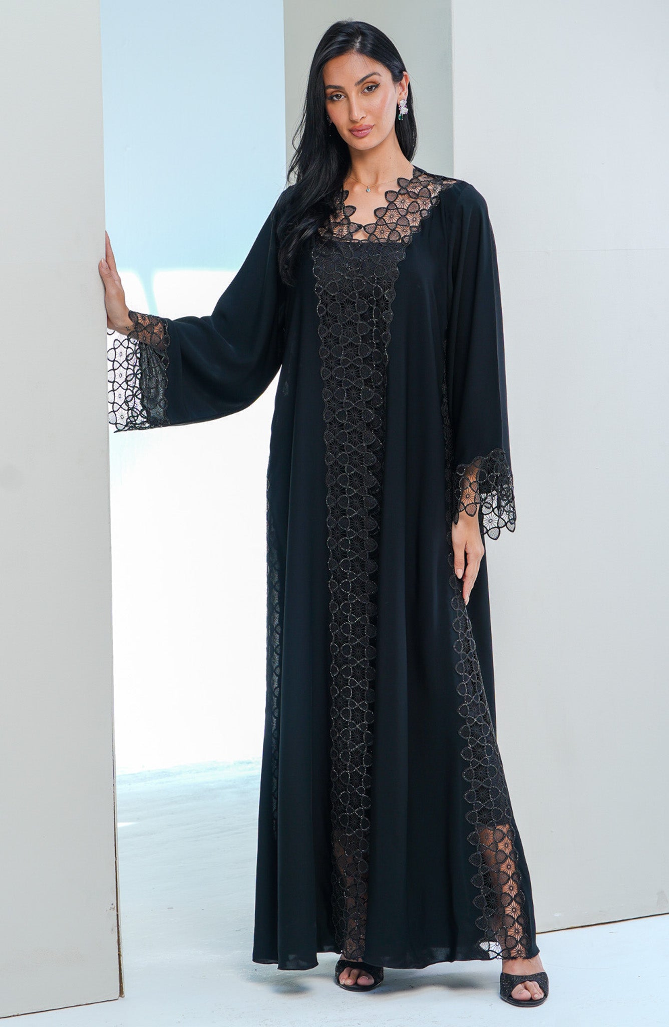 Shomoukh Abaya SS39009-18 - Black