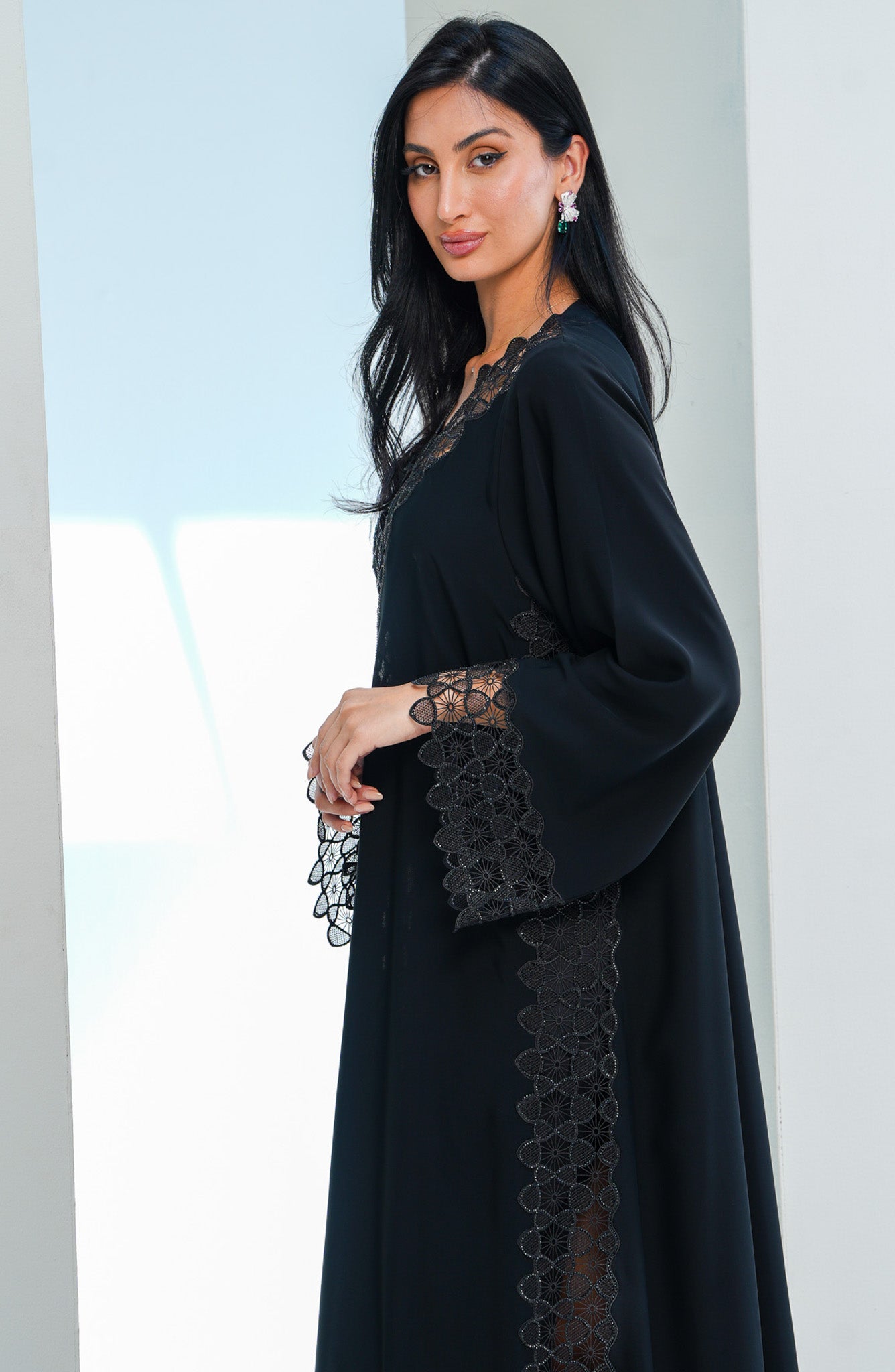 Shomoukh Abaya SS39009-18 - Black