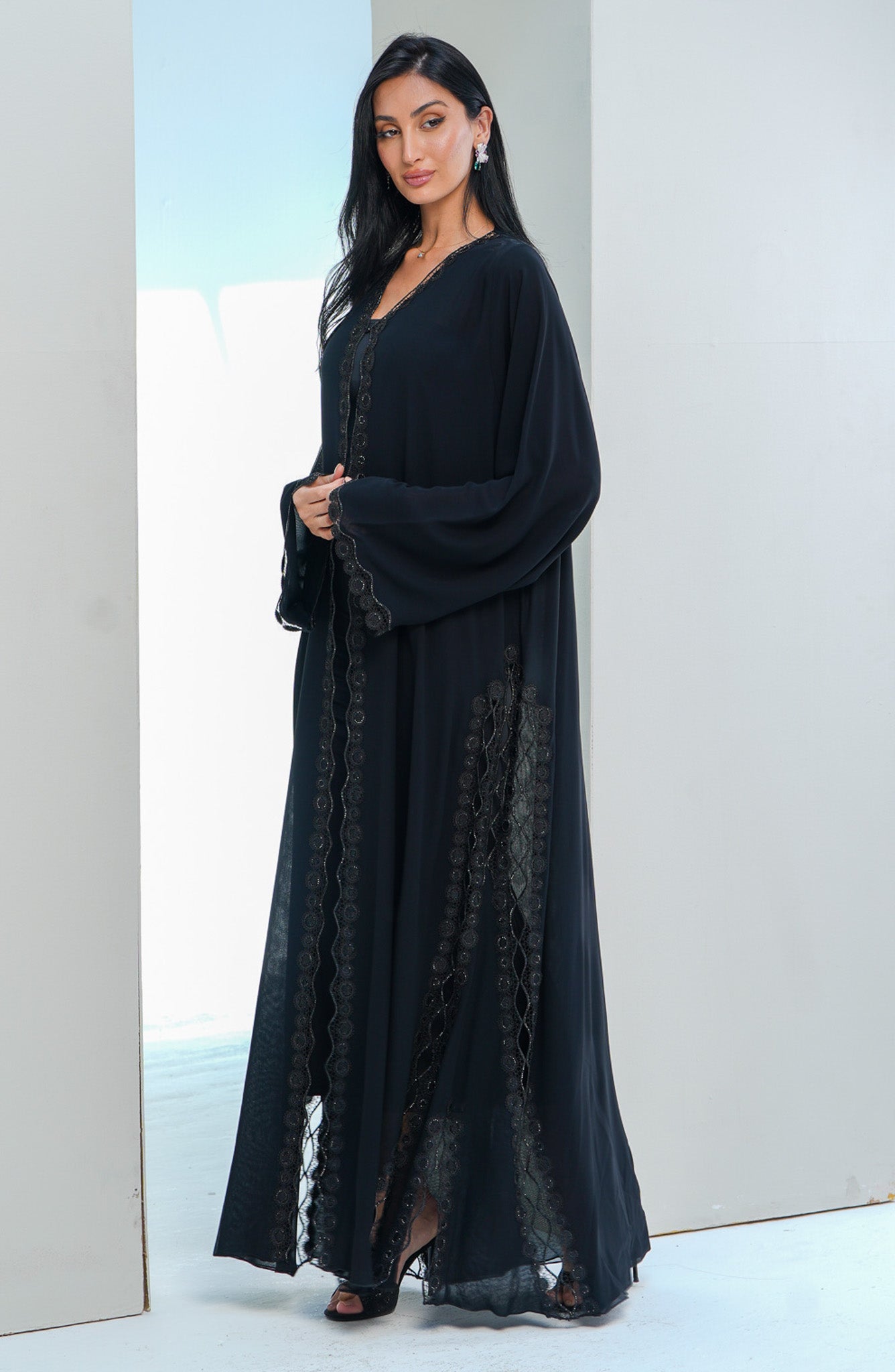 Shomoukh Abaya SS29709-1 - Black