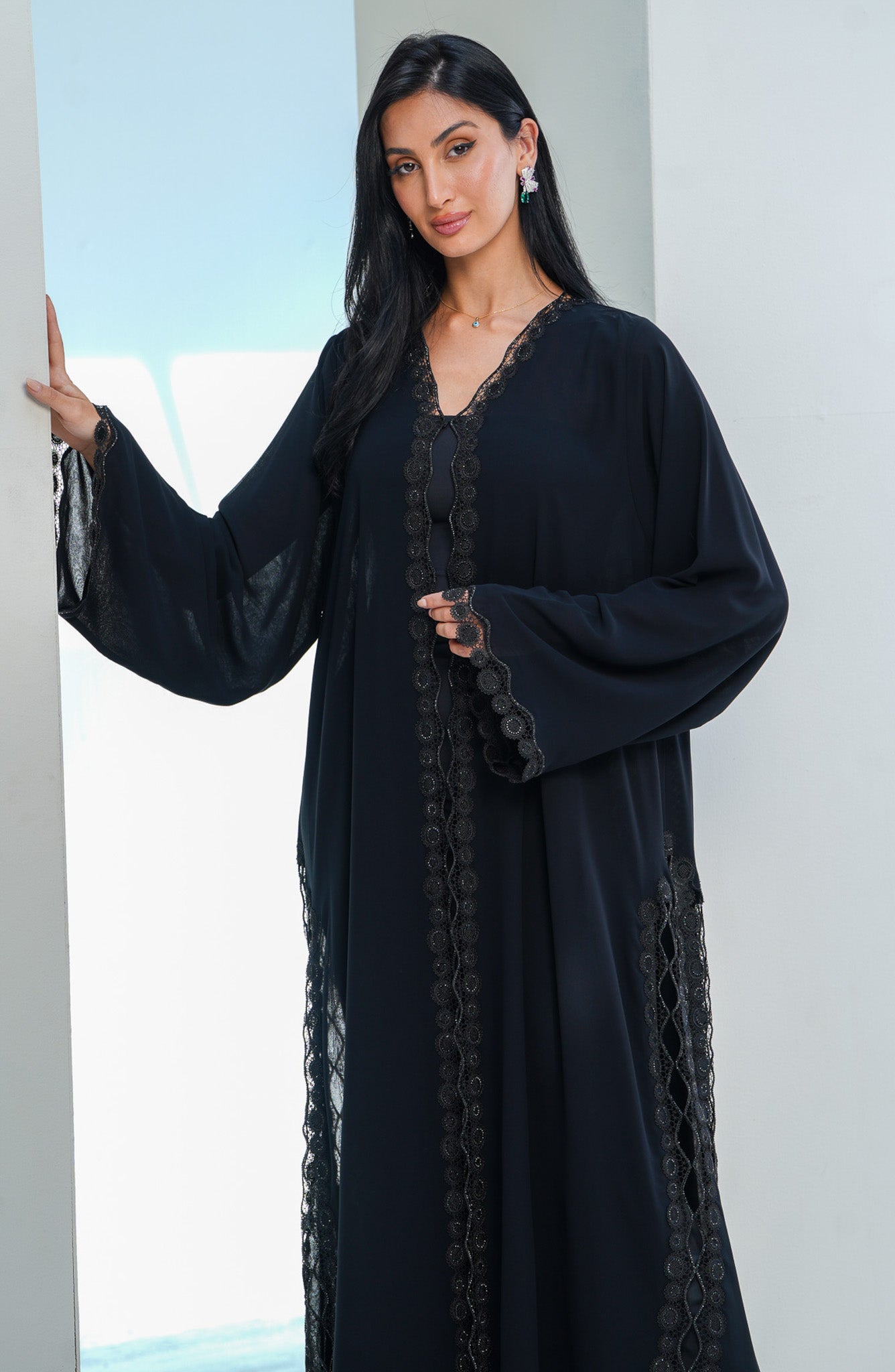 Shomoukh Abaya SS29709-1 - Black