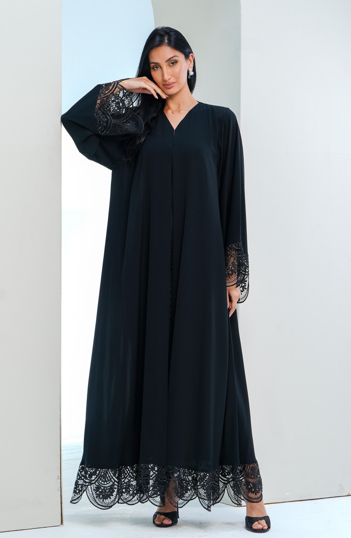 Shomoukh Abaya SS29309-45 - Black