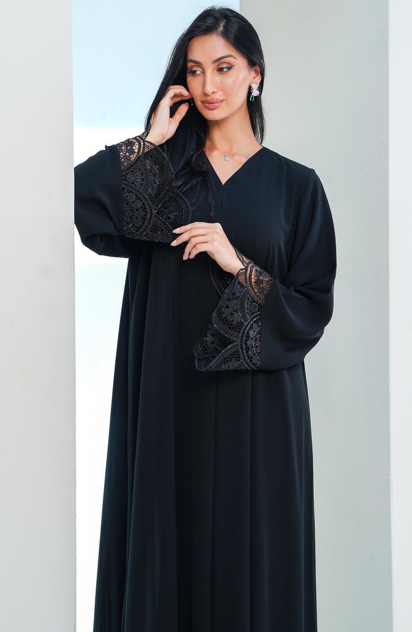 Shomoukh Abaya SS29309-45 - Black