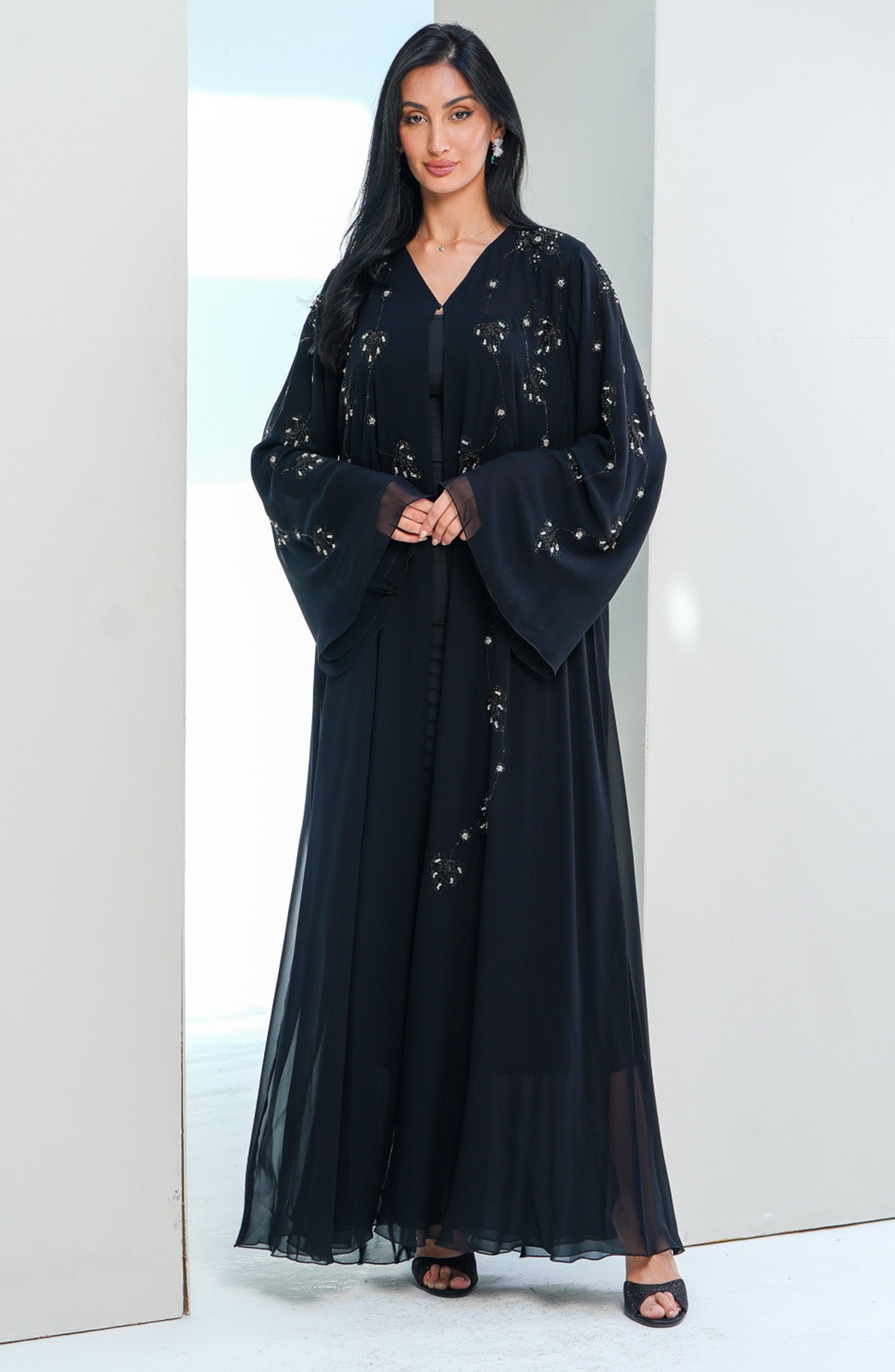 Shomoukh Abaya SS29609-2 - Black