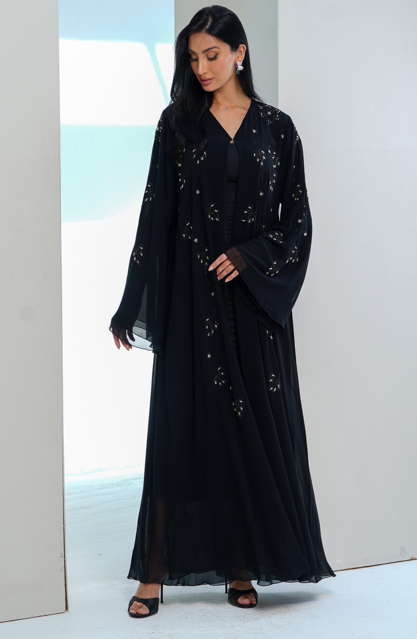 Shomoukh Abaya SS29609-2 - Black