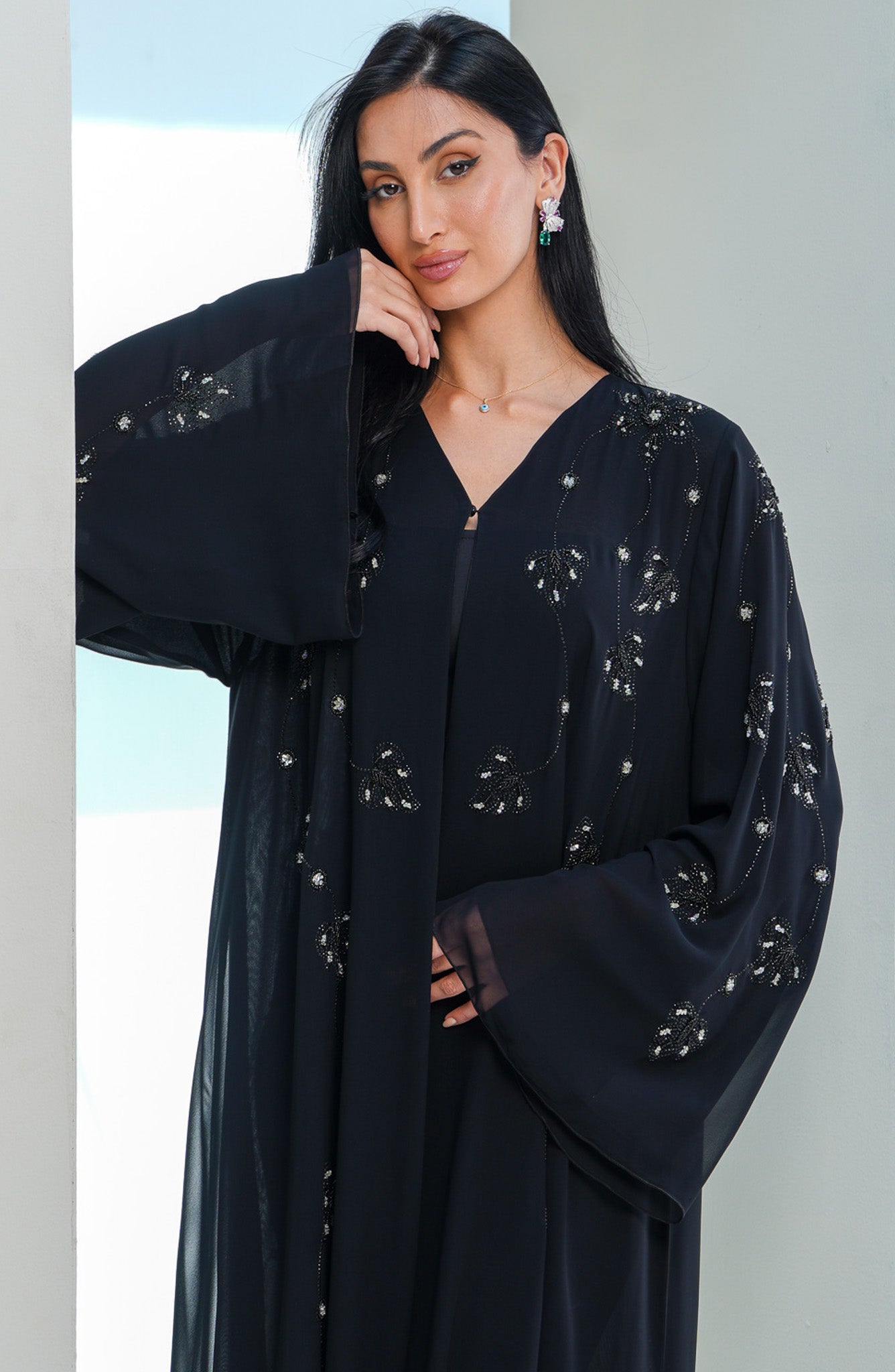 Shomoukh Abaya SS29609-2 - Black