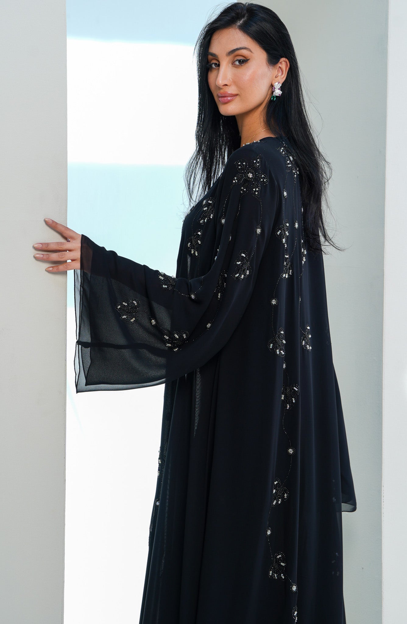 Shomoukh Abaya SS29609-2 - Black