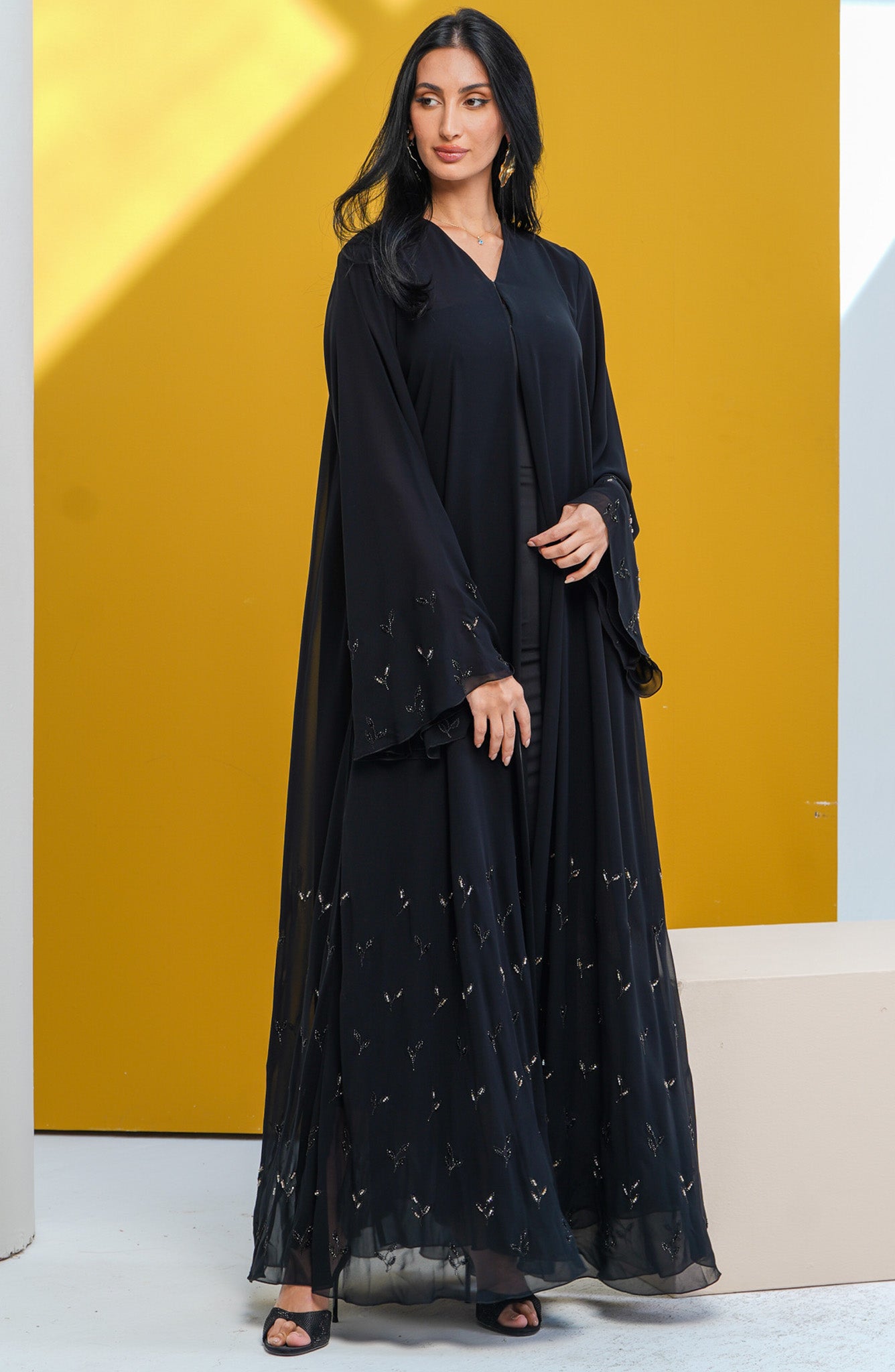 Shomoukh Abaya SS29809-21 - Black