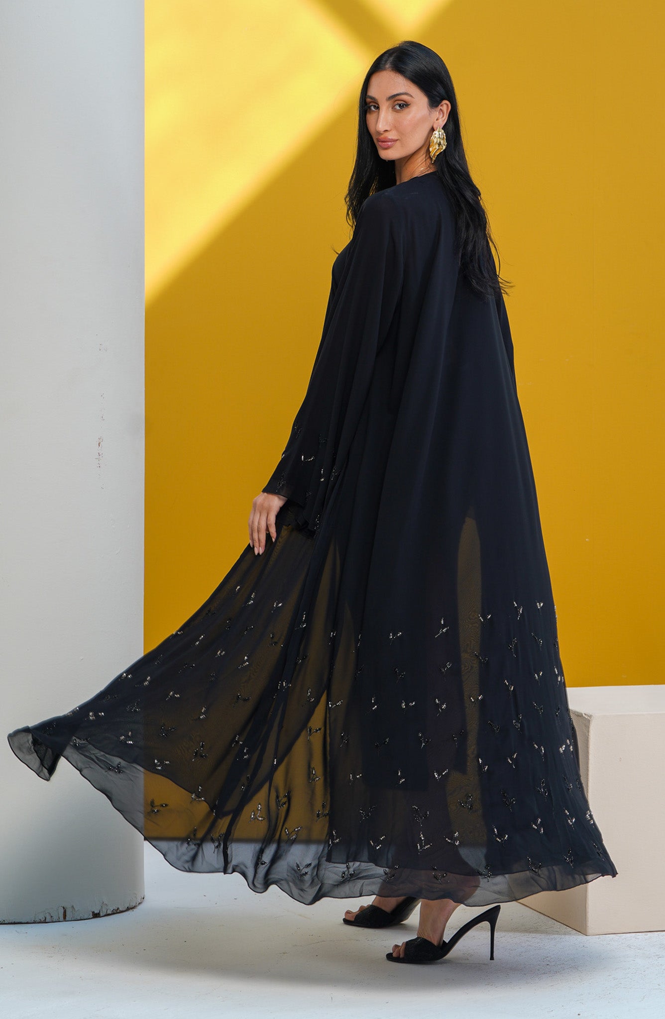 Shomoukh Abaya SS29809-21 - Black