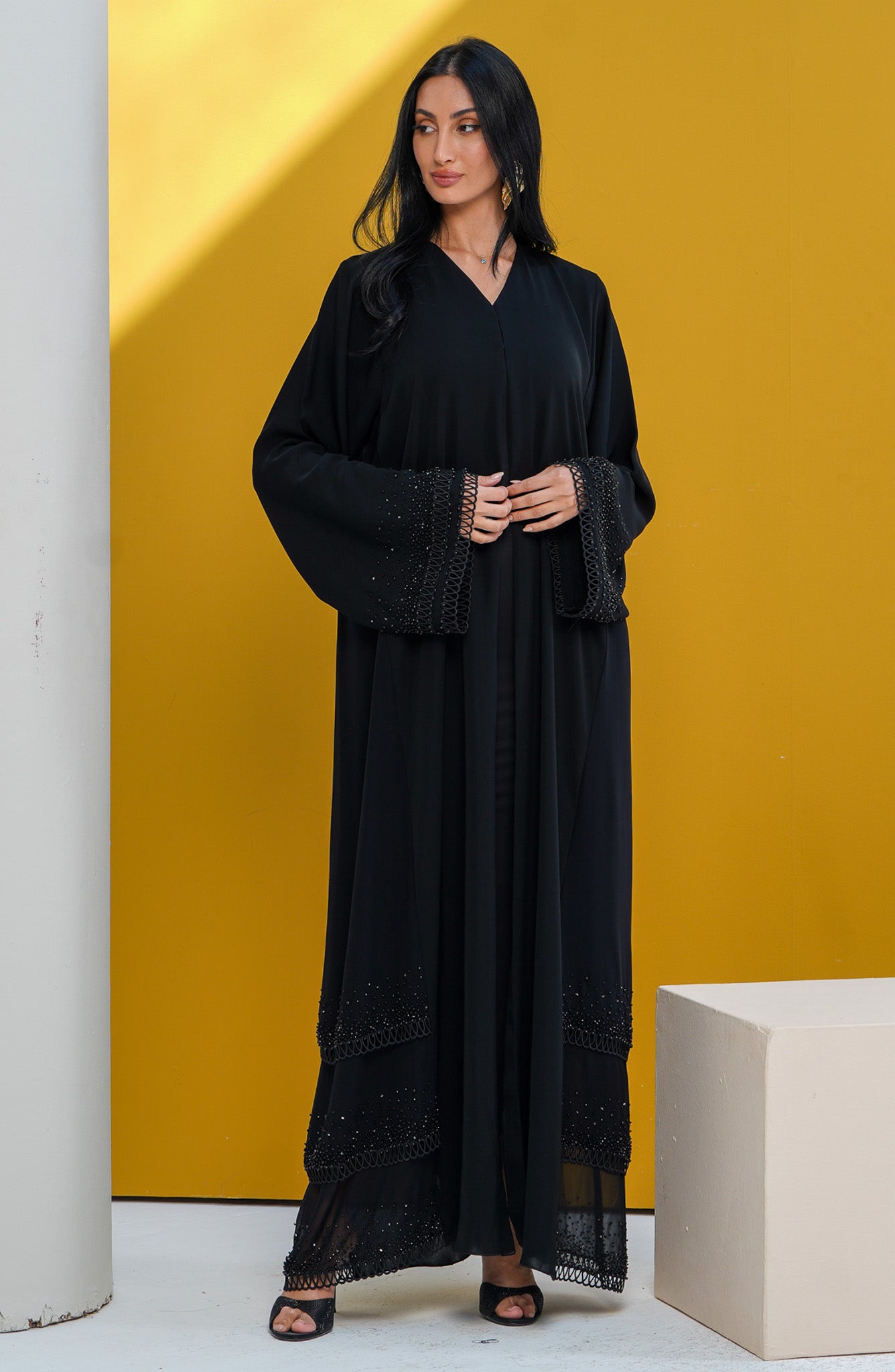 Shomoukh Abaya SS29809-20 - Black