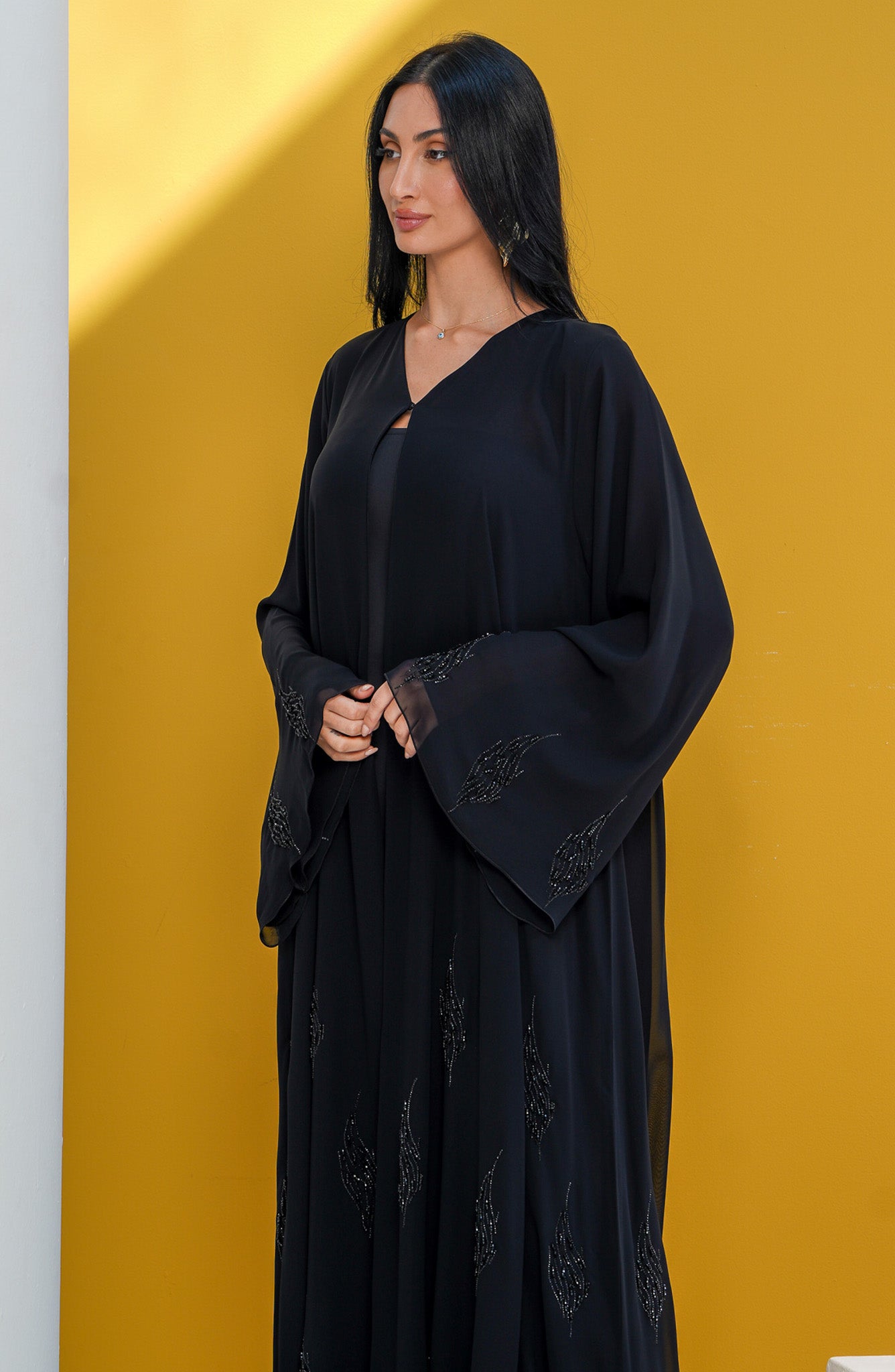 Shomoukh Abaya SS29609-10 - Black