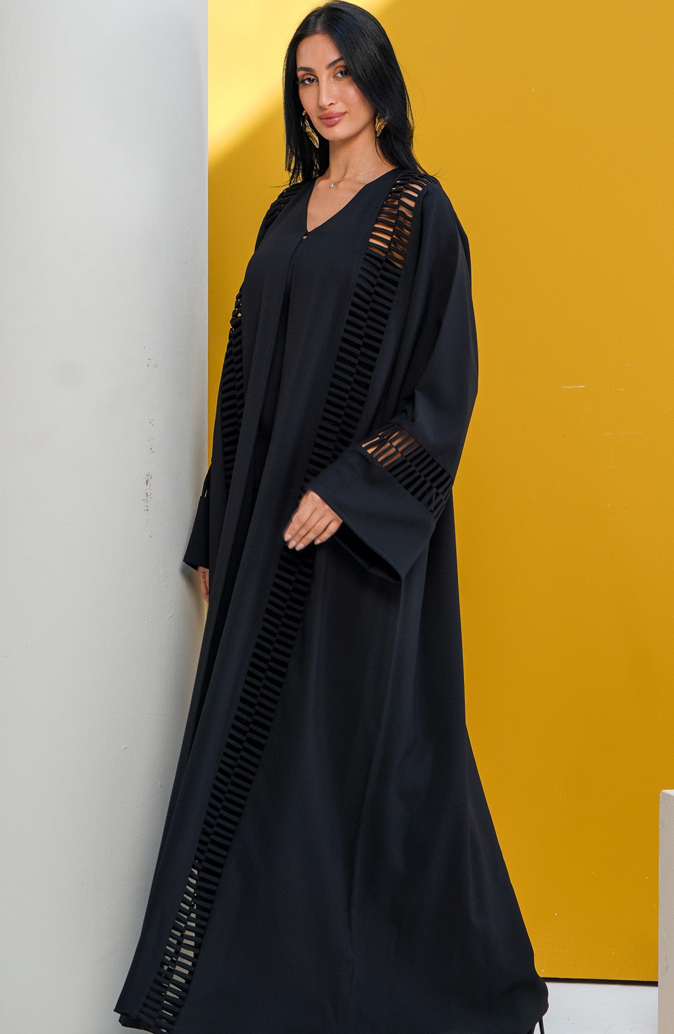 Shomoukh Abaya SS19209-17 - Black