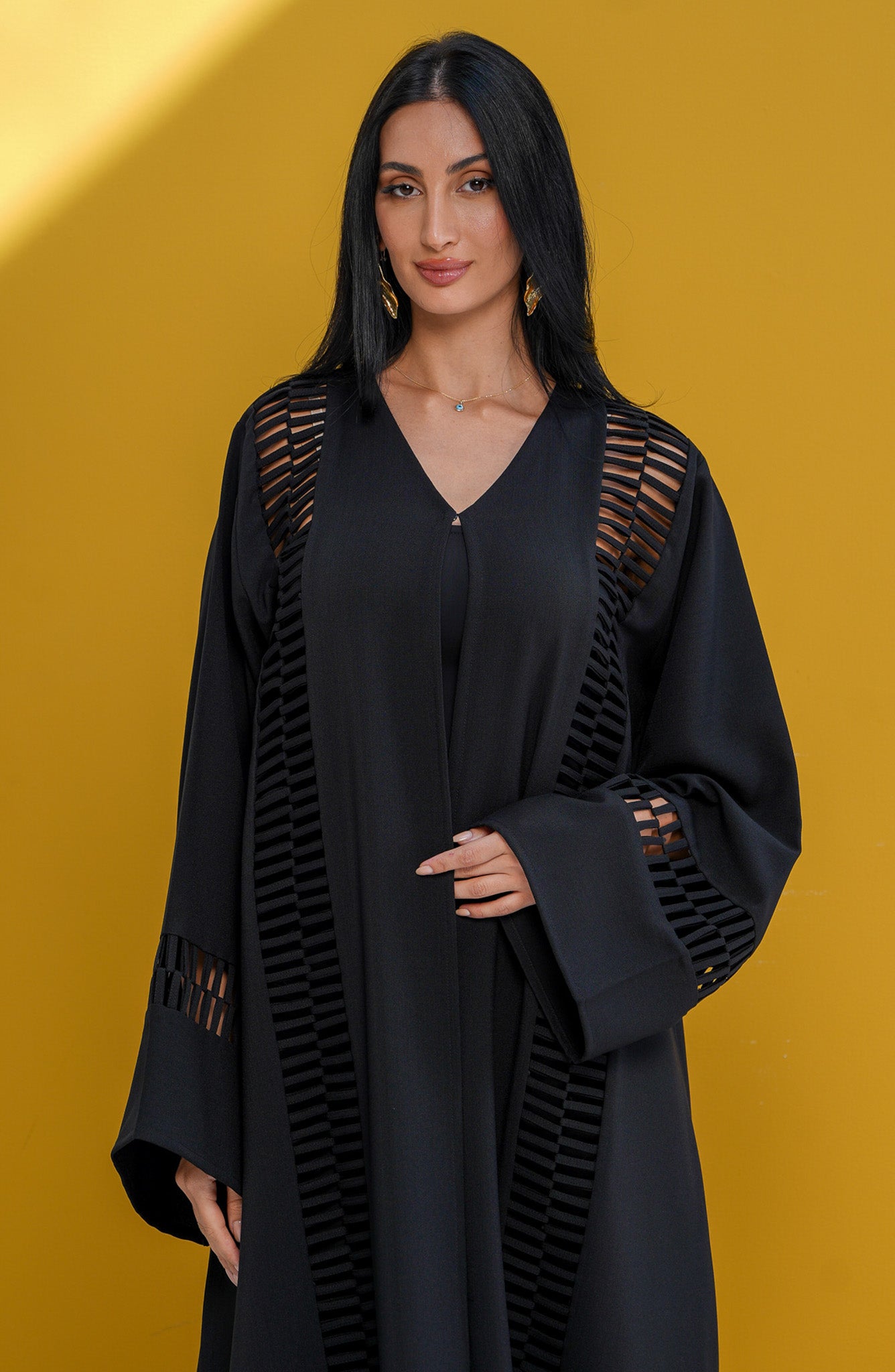 Shomoukh Abaya SS19209-17 - Black