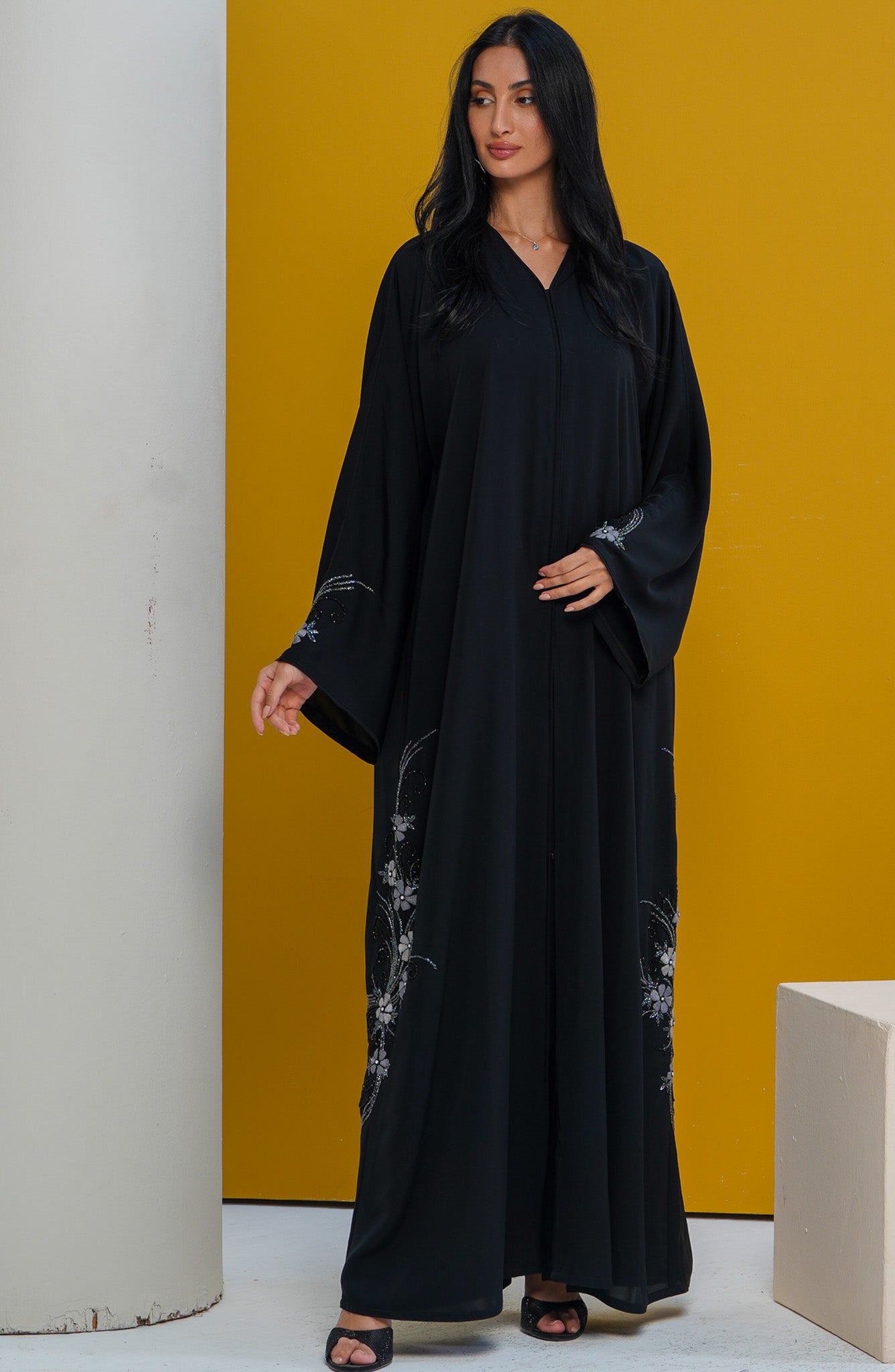 Shomoukh Abaya SS49509-4 - Black