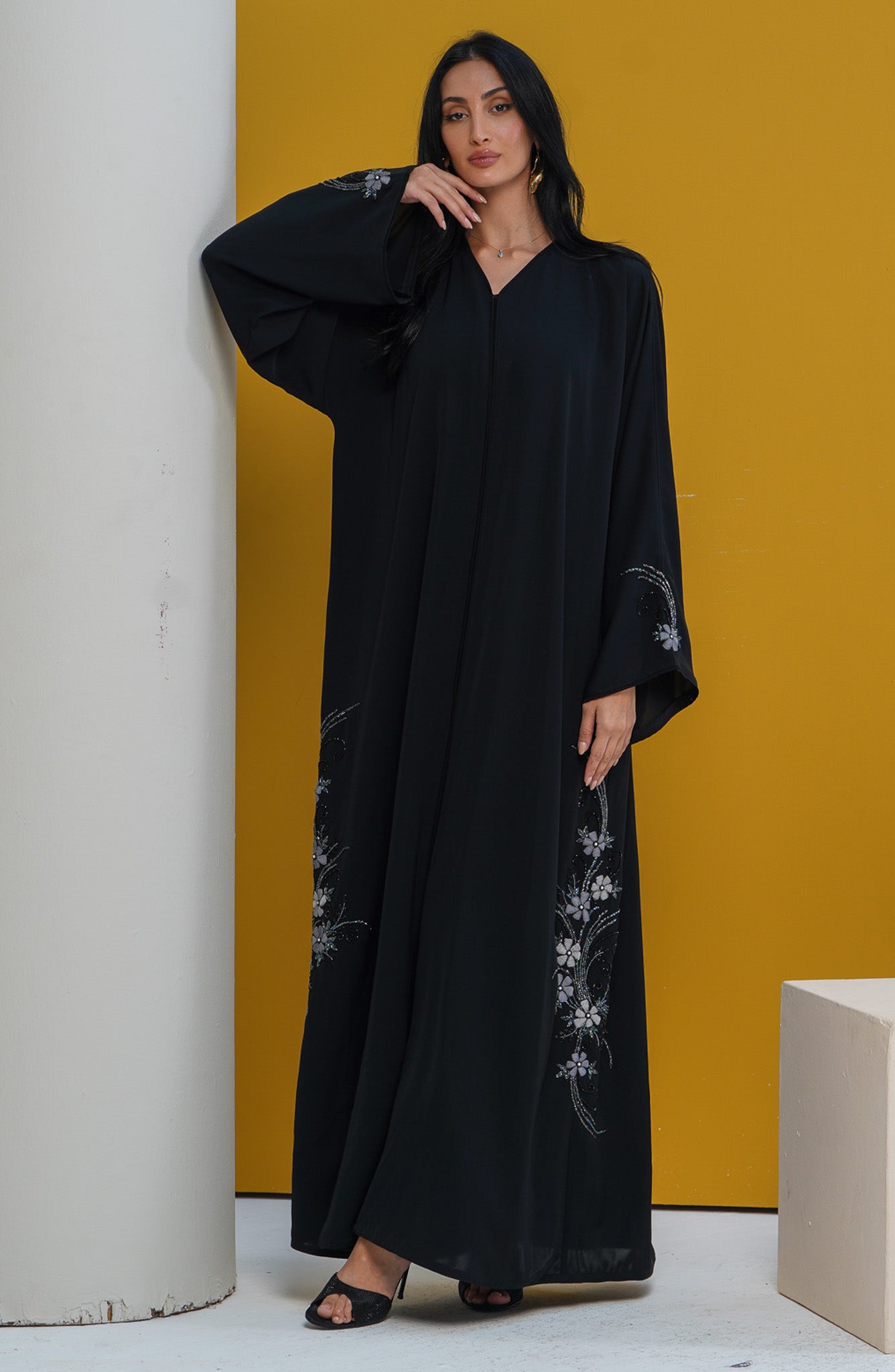 Shomoukh Abaya SS49509-4 - Black