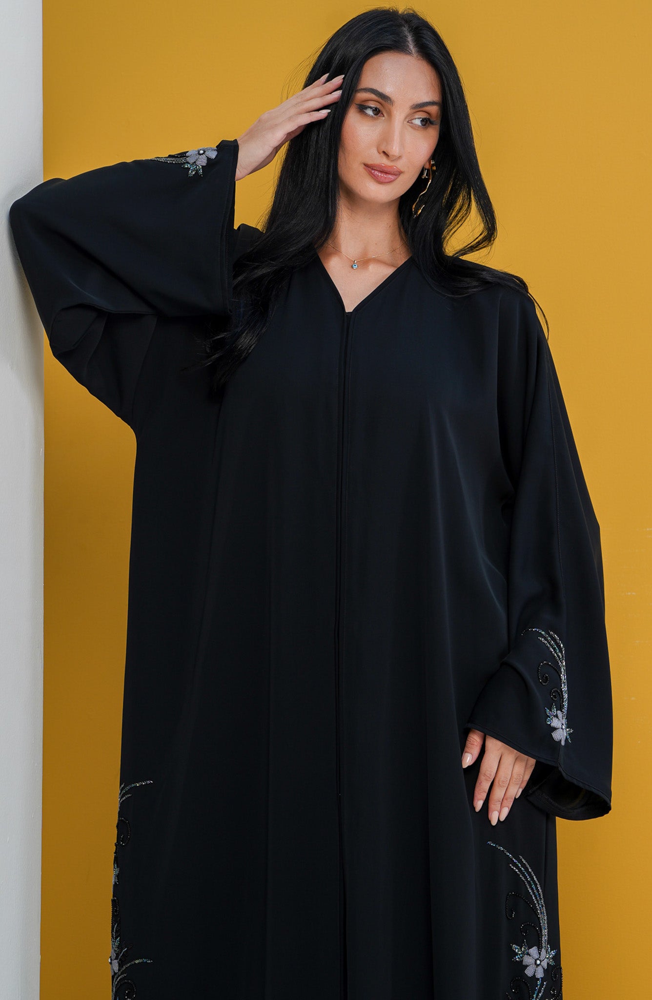 Shomoukh Abaya SS49509-4 - Black